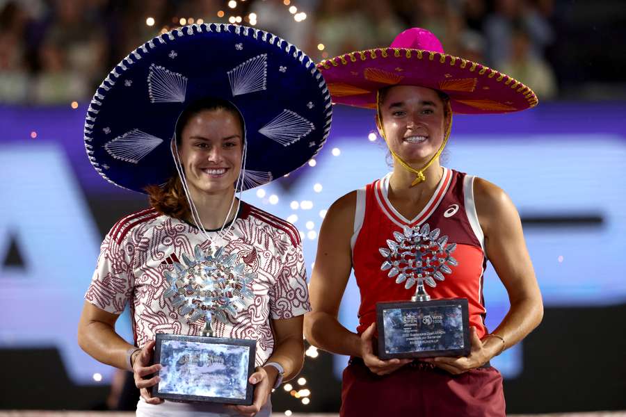 As finalistas no pódio