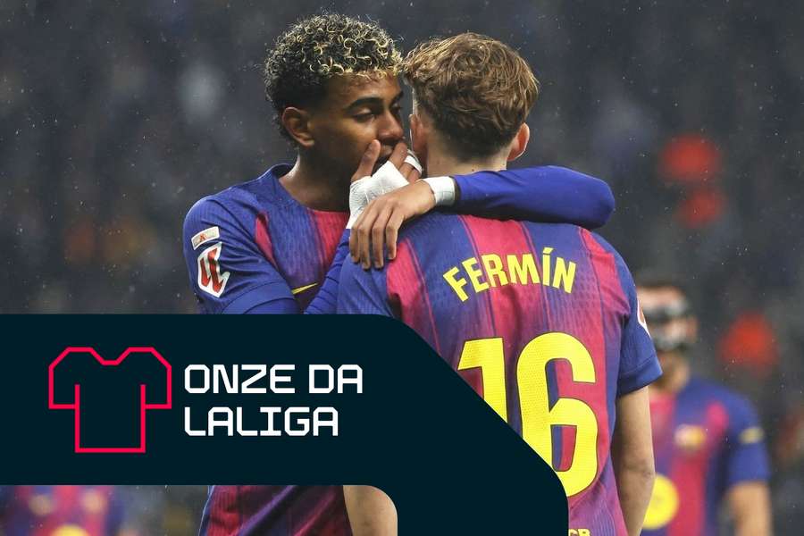 Lamine e Fermín no onze