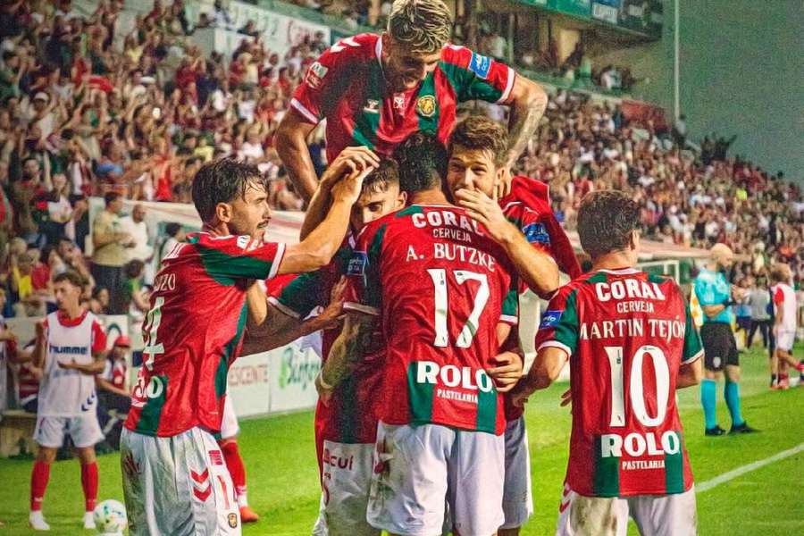 A festa dos jogadores do Marítimo após o golo de Adrián Butzke