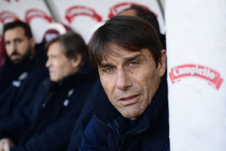 Napoli coach Antonio Conte before the match