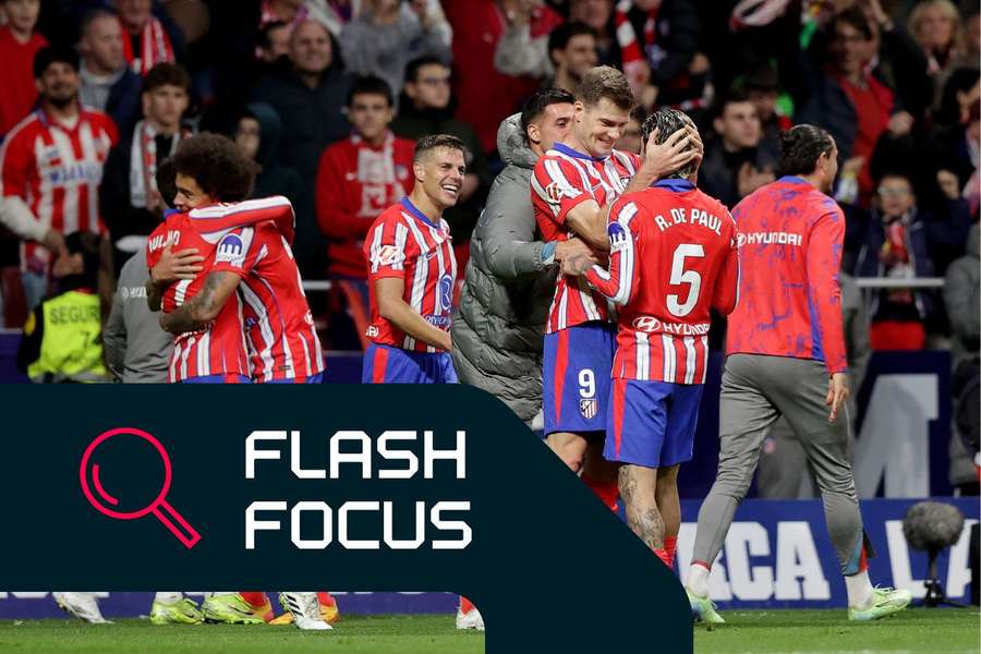 Atletico Madrid celebrate their winner against Alaves