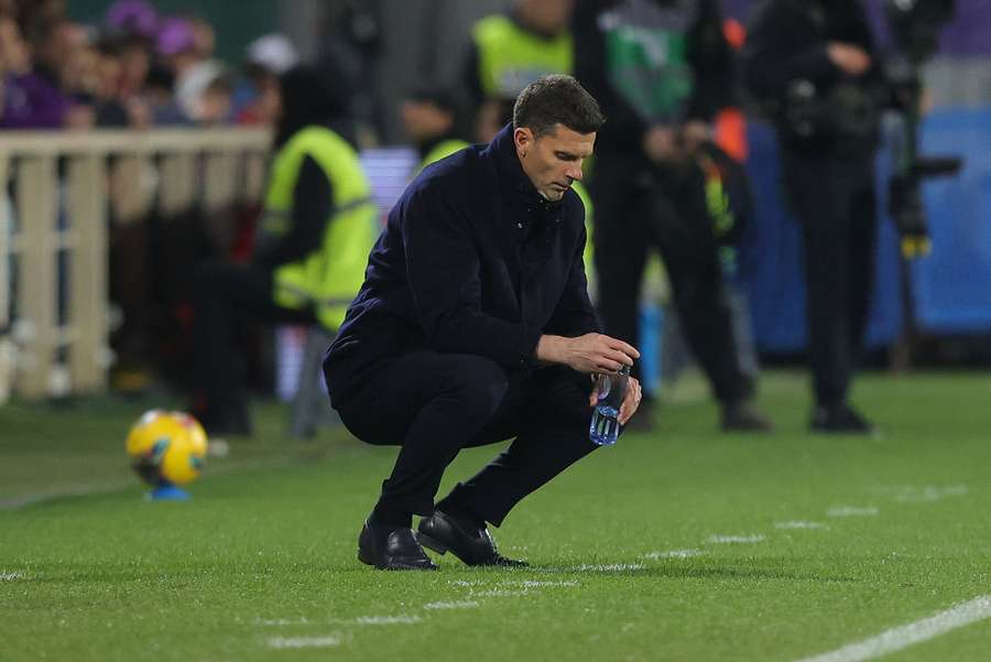 Thiago Motta looks dejected during Juventus' match with Fiorentina