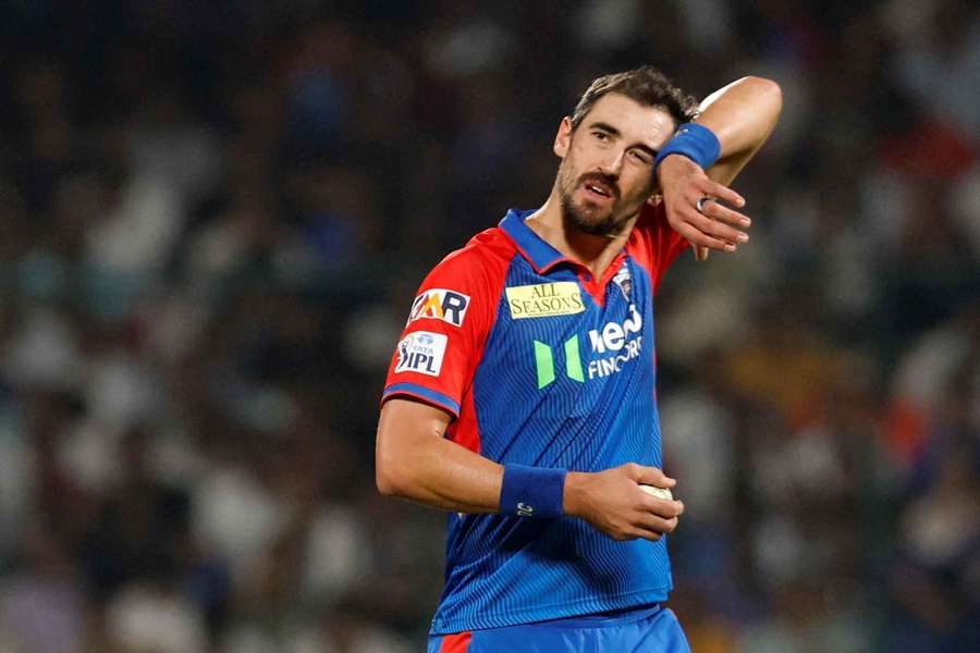 Mitchell Starc in action for Delhi Capitals