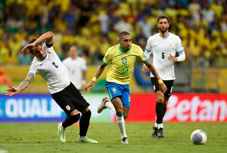 Raphinha criou as melhores jogadas da Seleção contra o Uruguai