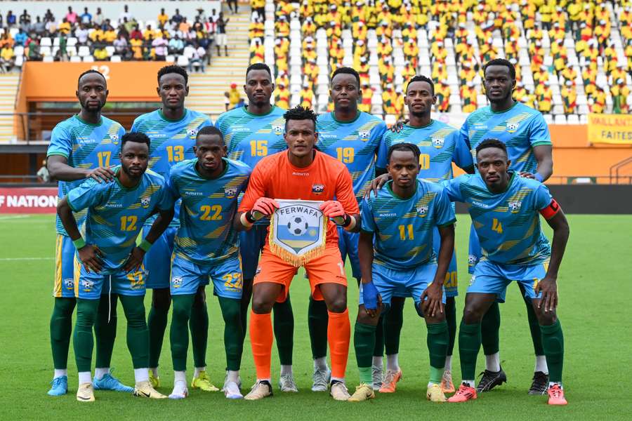 Rwanda's players ahead of the Africa Cup of Nations qualifying match against Benin in October 2024