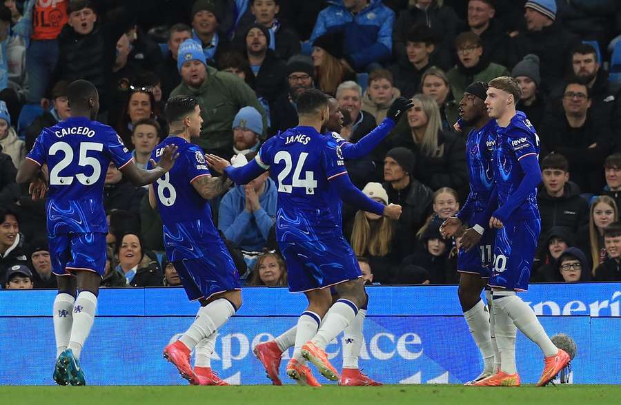 Chelsea celebrate their opener
