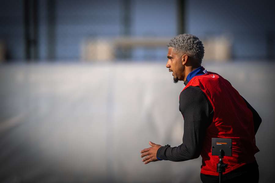 Araujo, durante un entrenamiento del Barcelona