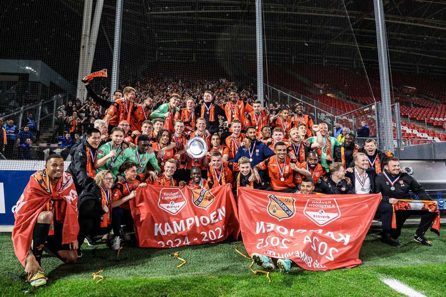 FC Volendam celebrates winning title with remote fan