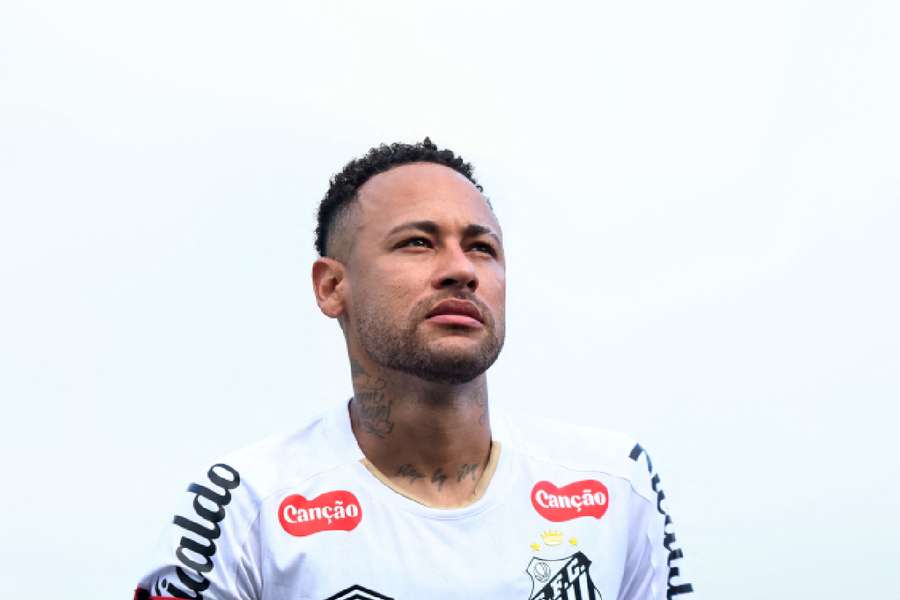 Neymar in action for Santos