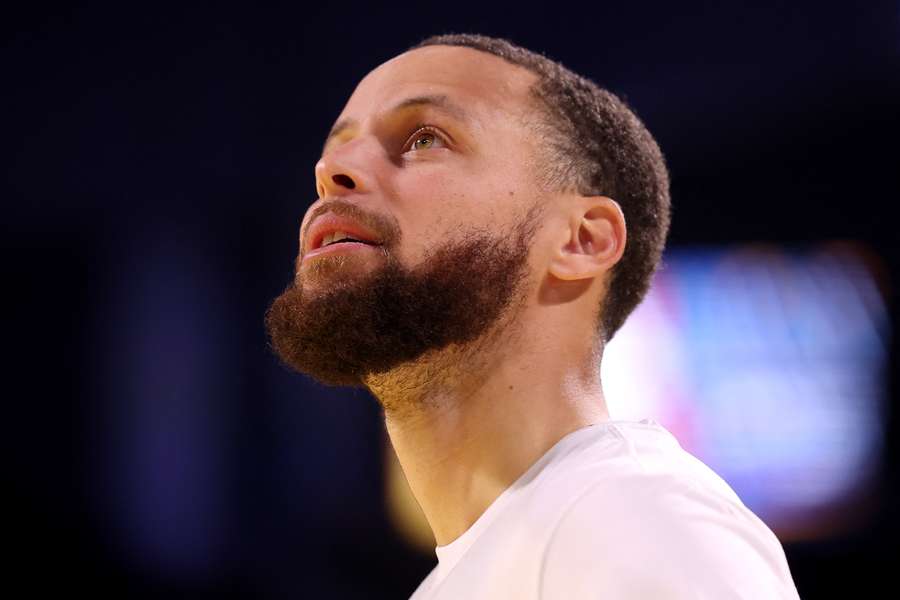 Stephen Curry looking on during the 2025 NBA All-Star Game