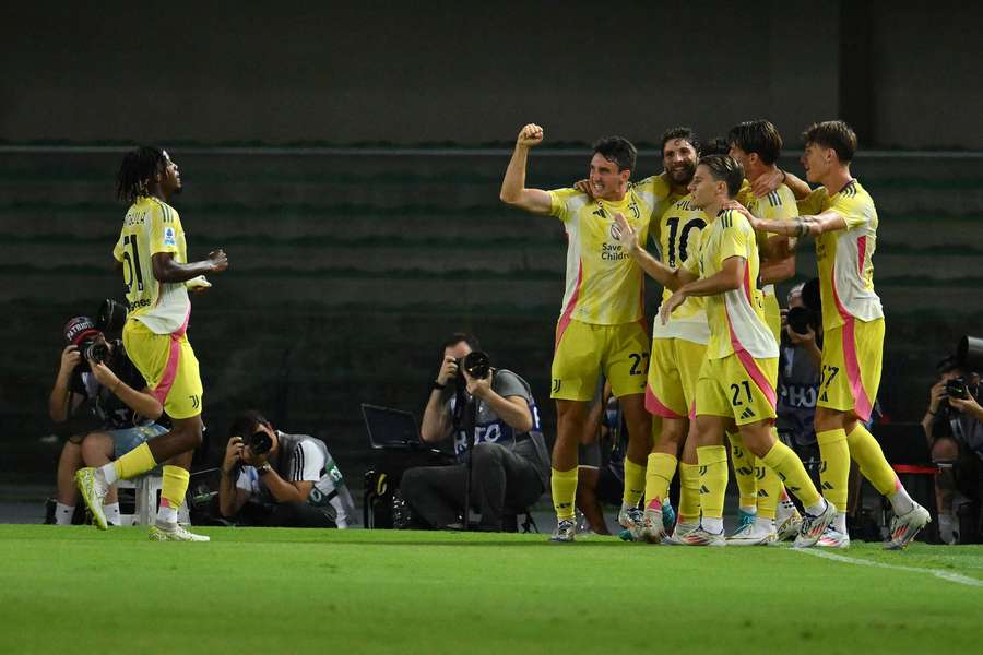 A festa dos jogadores da Juventus