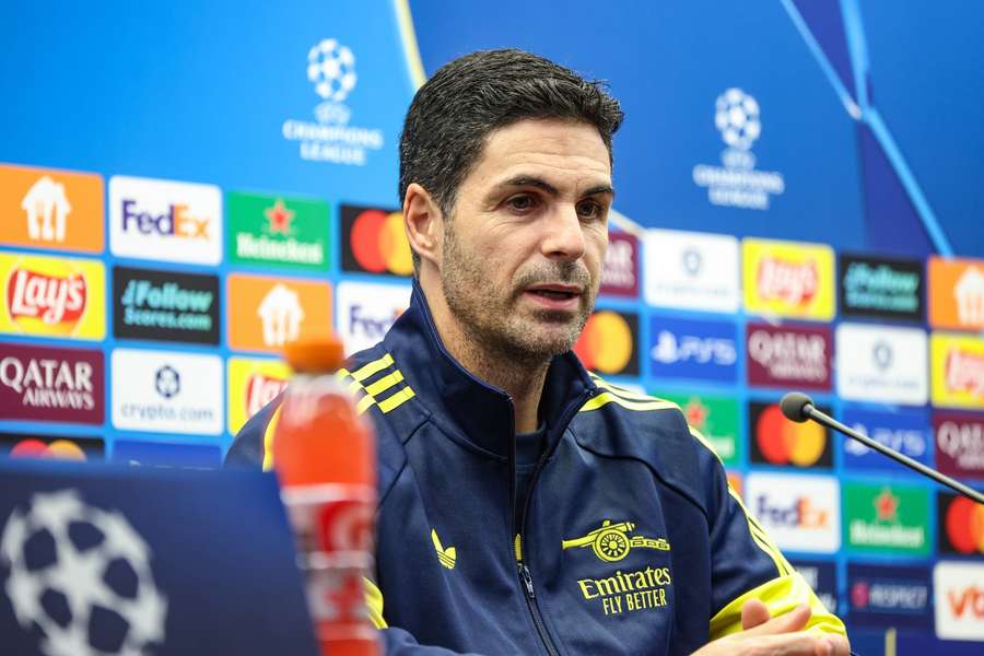 Mikel Arteta speaks during his press conference Mikel Arteta speaks during his press conference