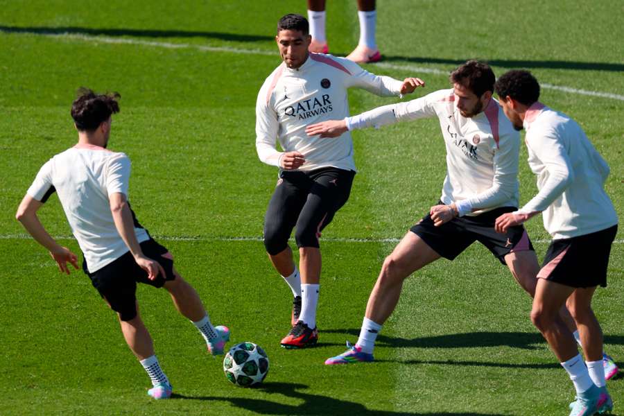 Le Paris Saint-Germain à l'entraînement ce mardi.