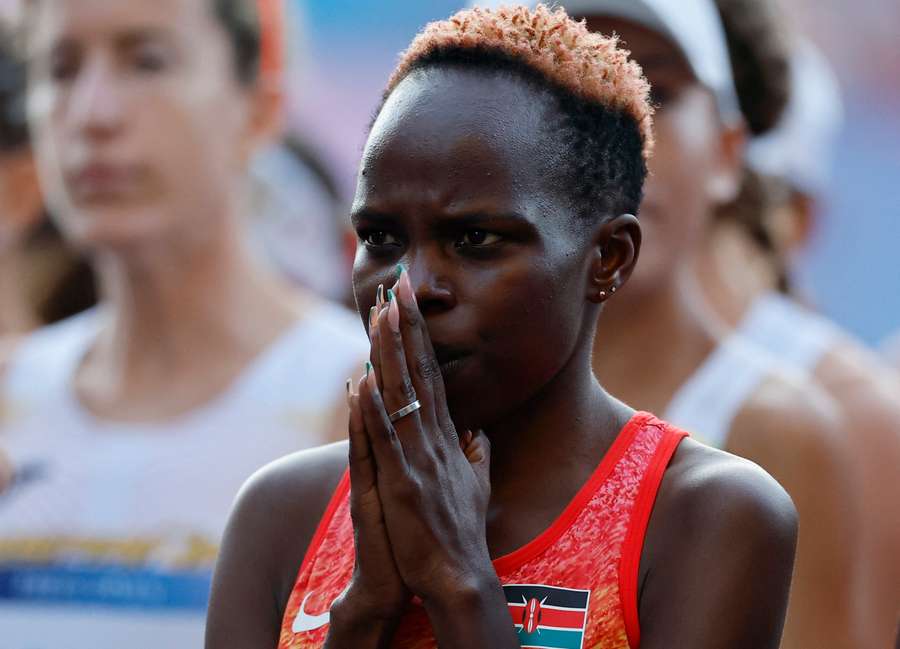 Peres Jepchirchir of Kenya before the marathon at the Paris Olympics