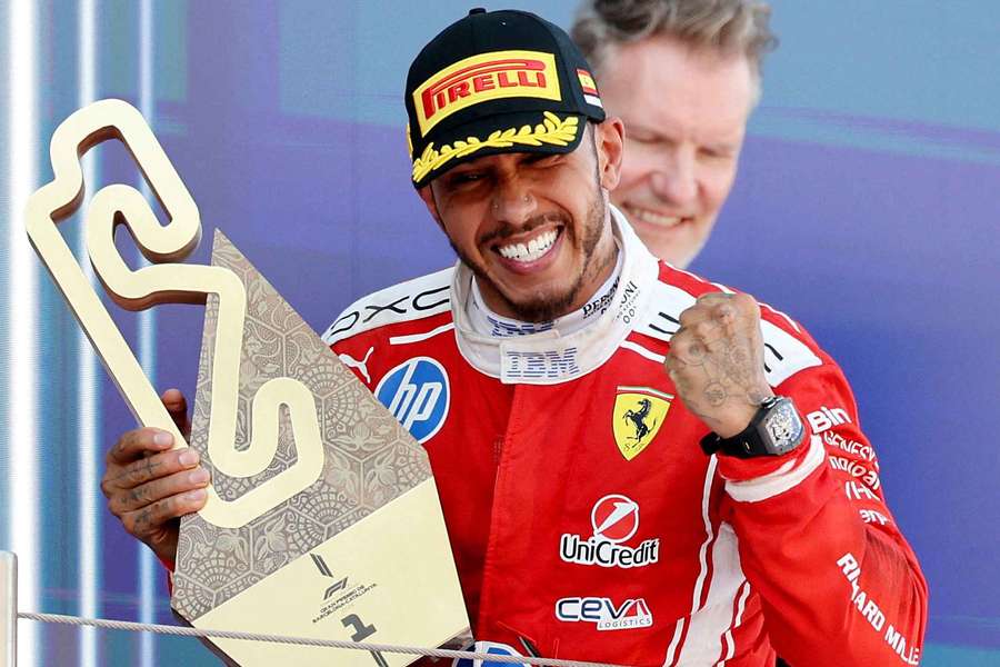 Hamilton nach seinem ersten Sieg für die Scuderia Ferrari