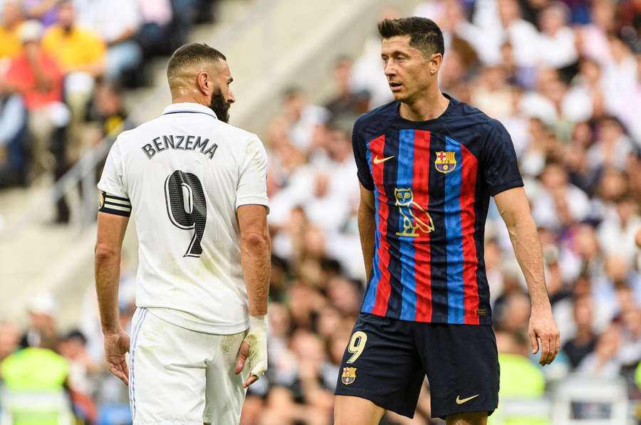 Benzema et Lewandowski le 16 octobre dernier lors du 1er Clasico de la saison.