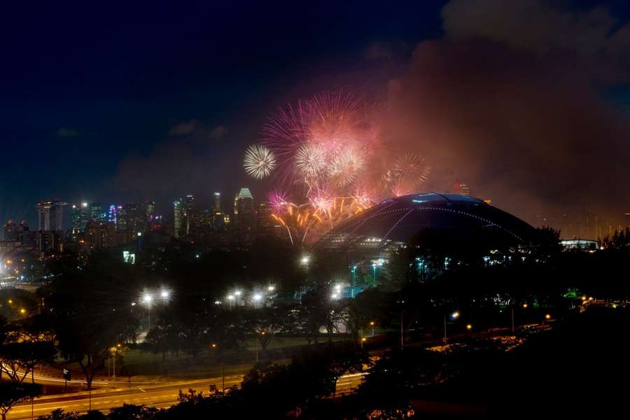 Das Singapore Sports Hub während der Südostasien Spiele 2014.