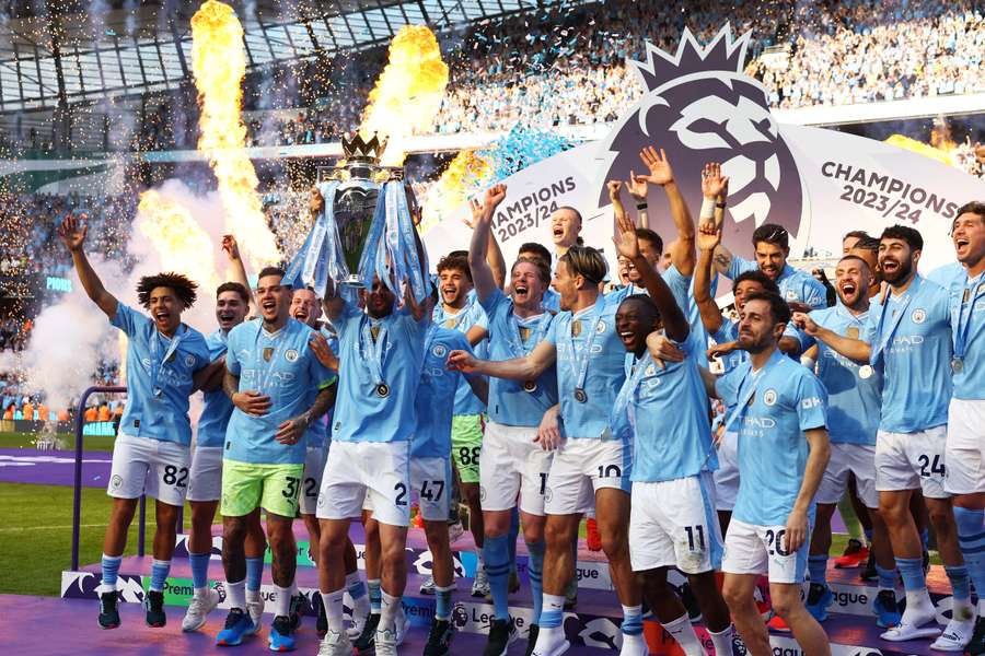 Man City lifted a fourth successive Premier League trophy last weekend