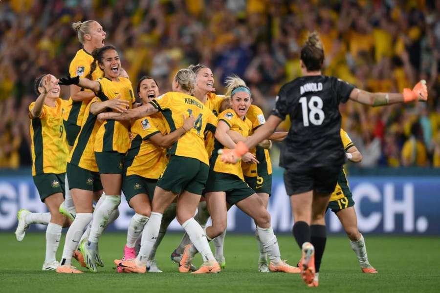 Australia celebrate after intense penalty shootout