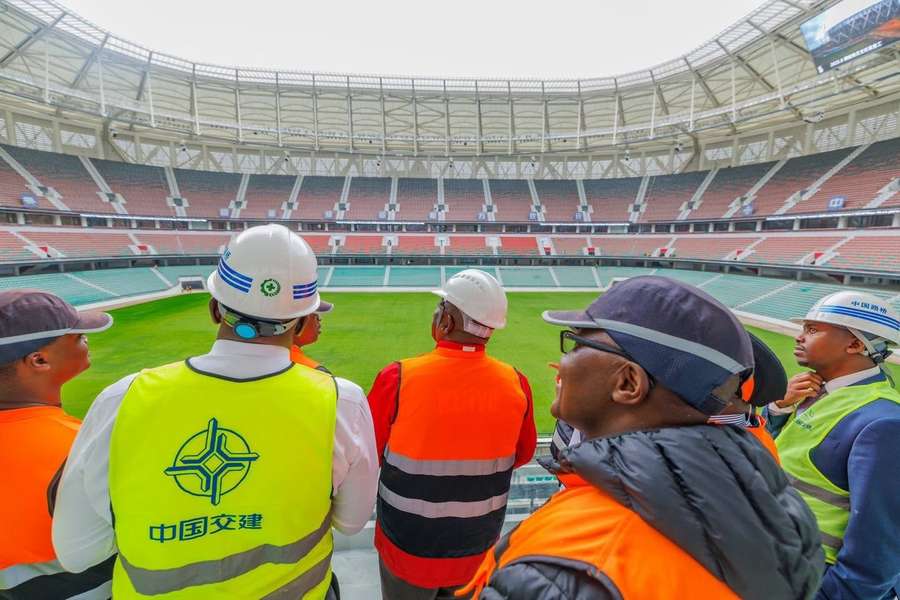 Kenya Sports CS Salim Mvurya inspecting newly constructed Talanta Stadium