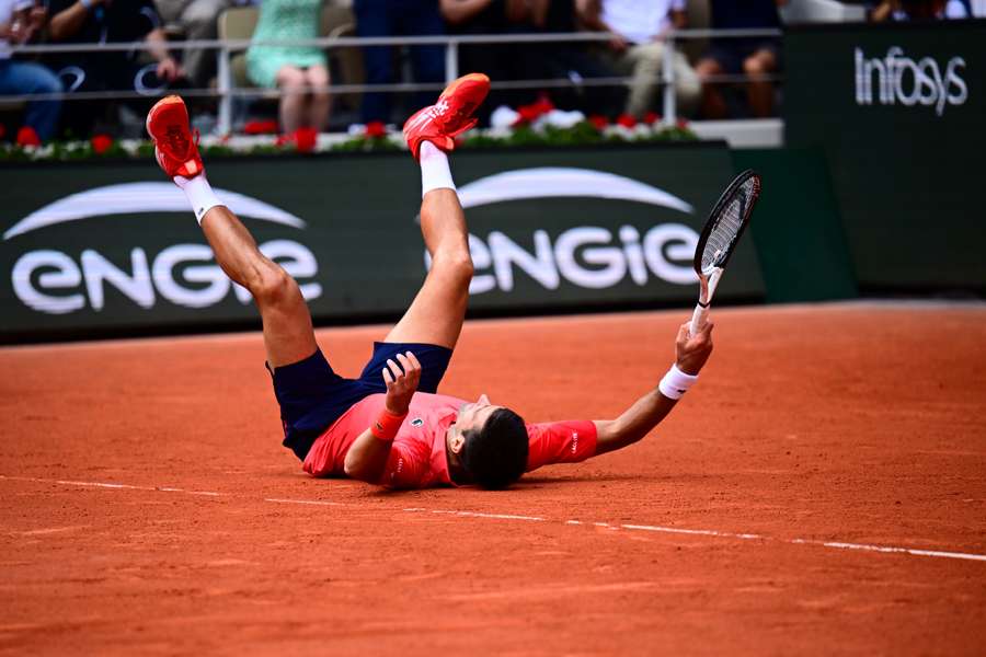A fatigued Djokovic celebrates