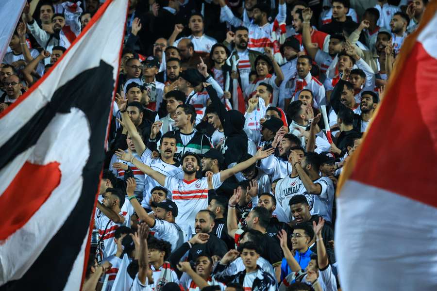 Zamalek supporters gather before their match against Associacao Black Bulls