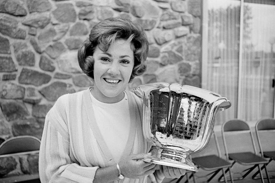 Susie Maxwell Berning na het winnen van de US Women's Open in 1965