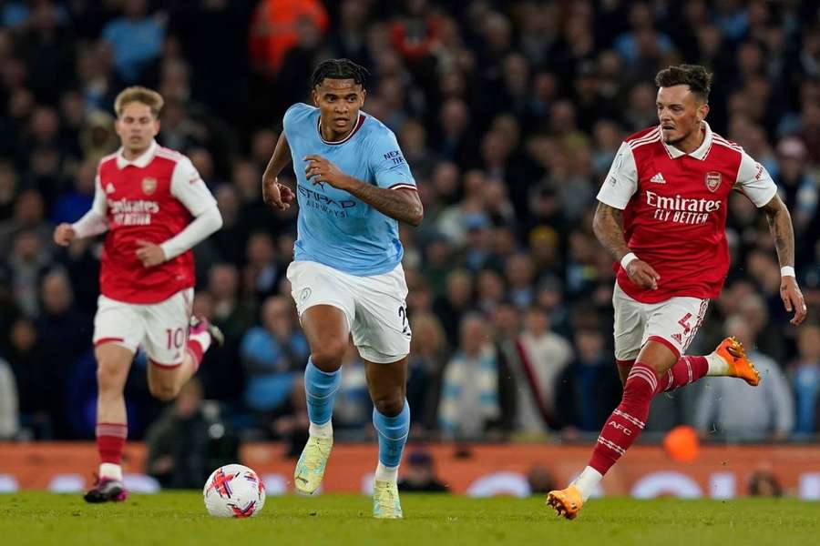 Manuel Akanji in action against Arsenal