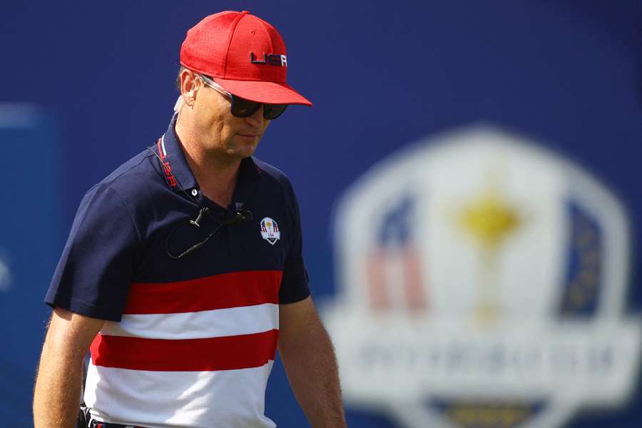 Team USA captain Zach Johnson on the first hole during the singles