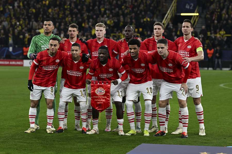 PSV zoals het aantrad in de Champions League tegen Borussia Dortmund