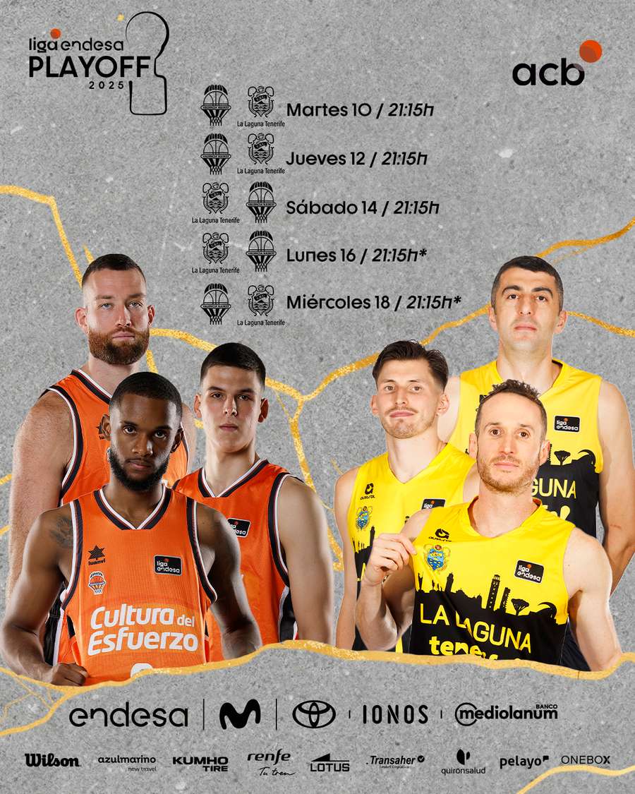 Calendario semifinal playoff acb Valencia-Tenerife