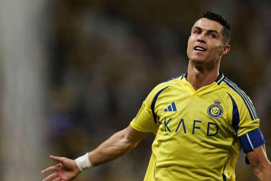 Ronaldo celebrating a goal for Al Nassr