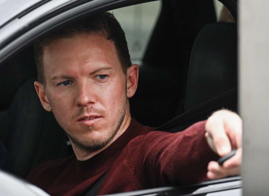 Julian Nagelsmann leaves the headquarters of Bayern Munich after being sacked