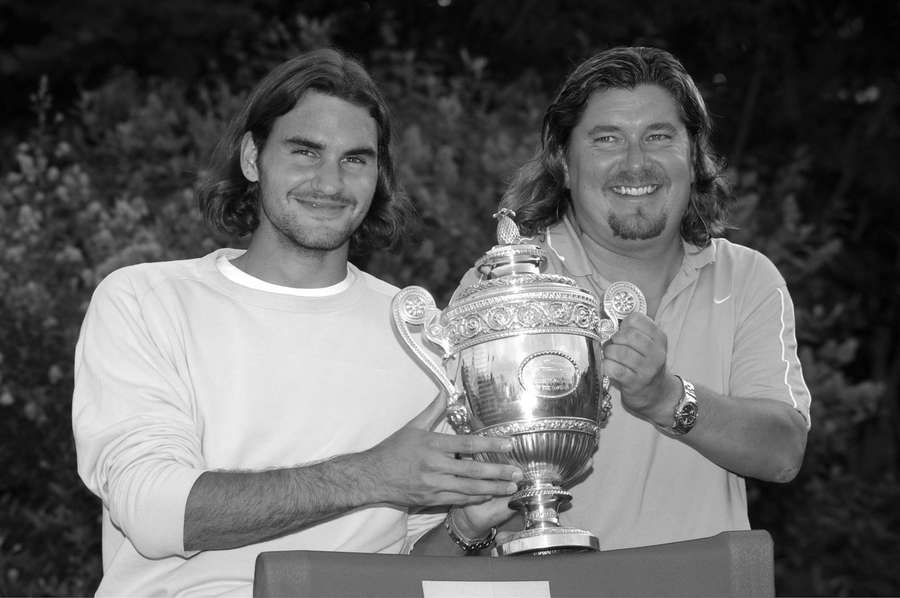 Ex-Federer-Coach Lundgren (r.) mit Roger Federer