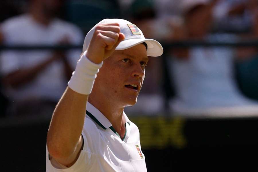 Jannik Sinner celebrates his win