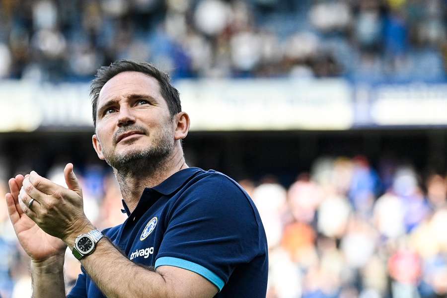 Chelsea's English caretaker manager Frank Lampard applauds at the end of the English Premier League football match between Chelsea and Newcastle United
