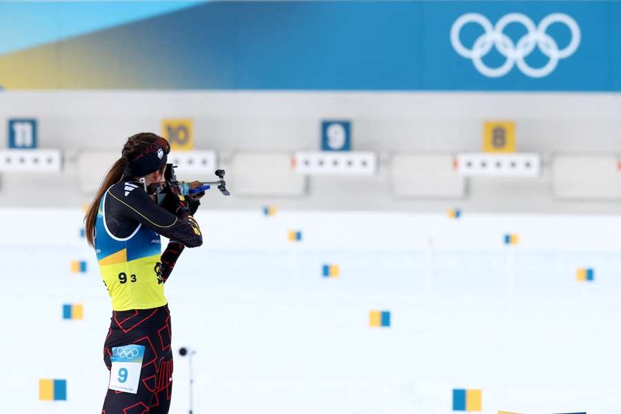 Vanessa Voigt beim olympischen Biathlon-Wettkampf