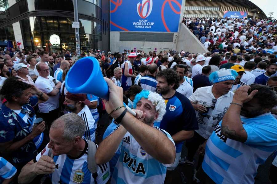 Argentina fans arrive at the Stade Velodrome at Marseille