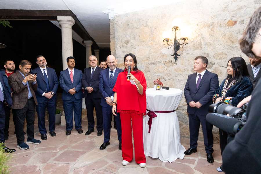 La embajadora de Turquía, durante su recepción