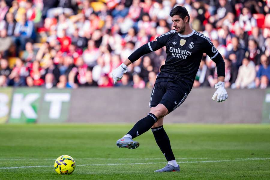Thibaut Courtois, durante el partido ante el Rayo 