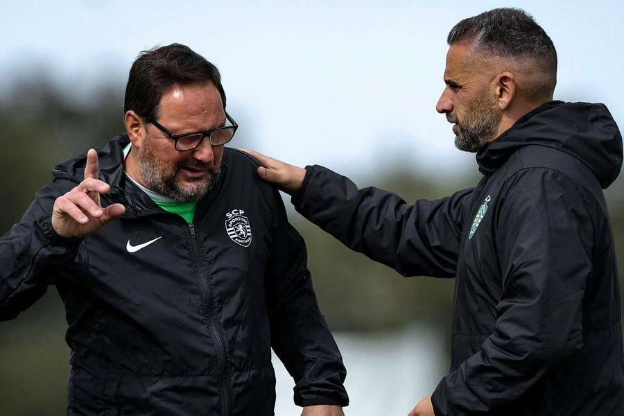 Rui Borges no treino do Sporting