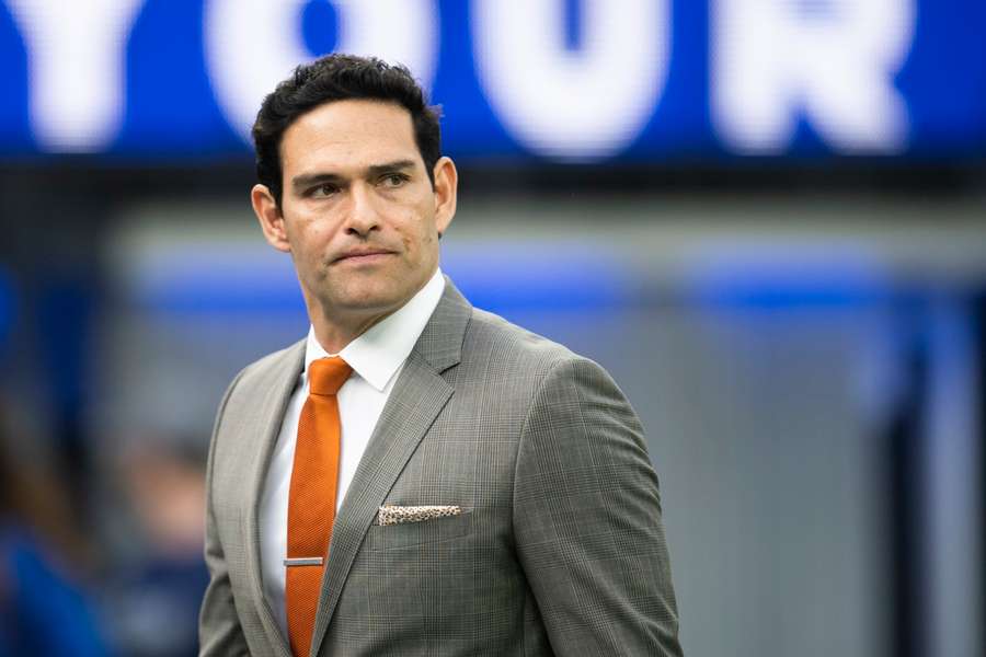 Fox analyst Mark Sanchez ahead of the NFL game between the Los Angeles Rams and Jacksonville Jaguars in 2021