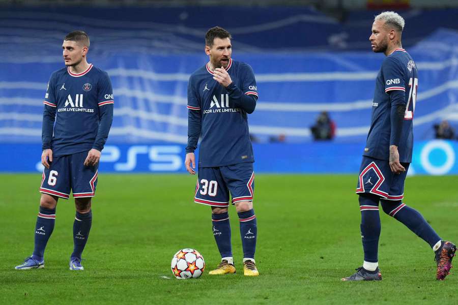 Verratti, Messi y Neymar Verratti, Messi y Neymar