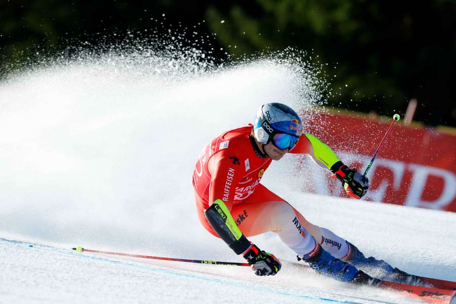 Switzerland's Marco Odermatt in action in Kranjska Gora Switzerland's Marco Odermatt in action in Kranjska Gora