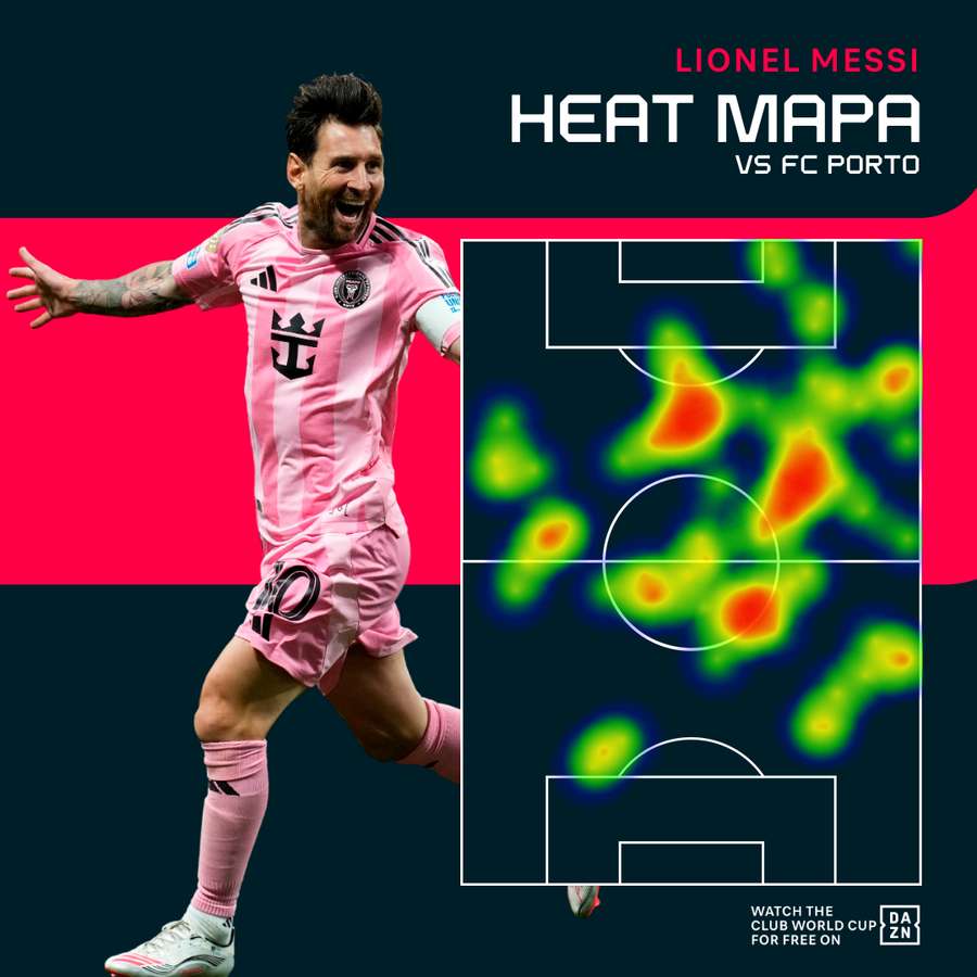 Leo Messi - heat mapa