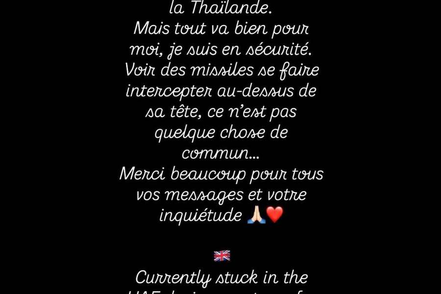 "Voir des missiles au-dessus de sa tête...", Léa Le Garrec donne des nouvelles depuis Dubaï