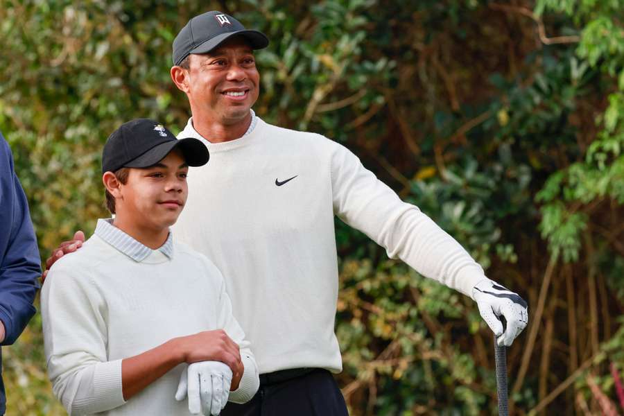 Tiger Woods with his son Charlie