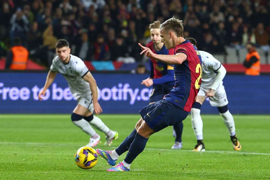 Olmo converted a penalty to score his seventh league goal of the season on Thursday evening against Osasuna
