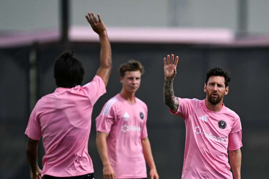 Messi durante treino do Inter Miami