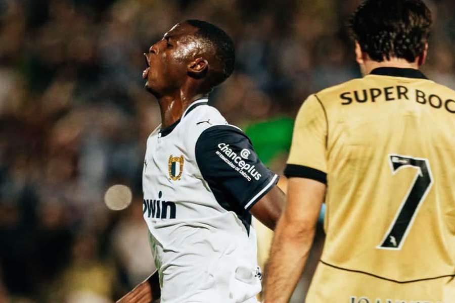 Abubakar festeja diante do Sporting Abubakar festeja diante do Sporting